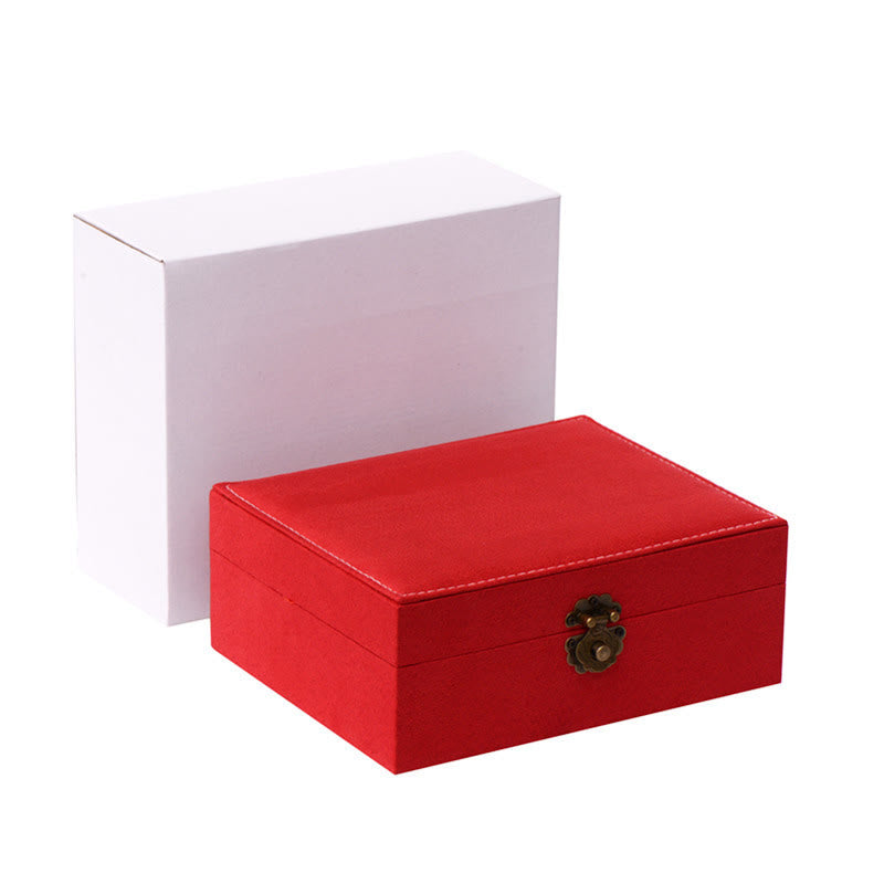 Buddha Stones Prosty Design Organizer na biżuterię Dwuwarstwowe pudełko do przechowywania biżuterii Flanelowe pudełko z zamkiem - image 21