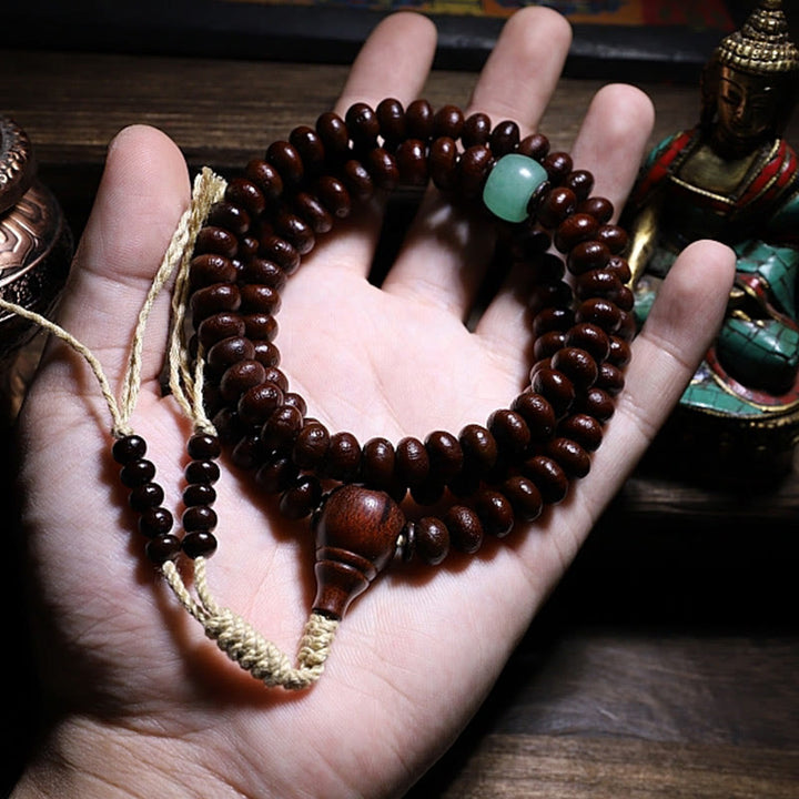Buddha Stones Naturalne Tybet 108 Mala Koraliki Fioletowe Nasiona Bodhi Trójoki Koralik Dzi Miedziana Bransoletka Harmonii Dorje