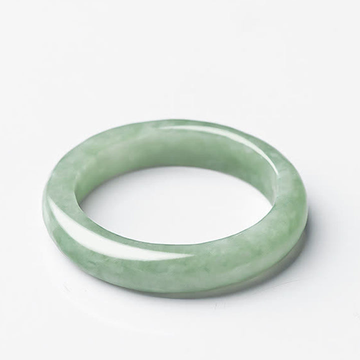 Pierścionek z naturalnego jadeitu z Buddha Stones, obfitość i dobrobyt