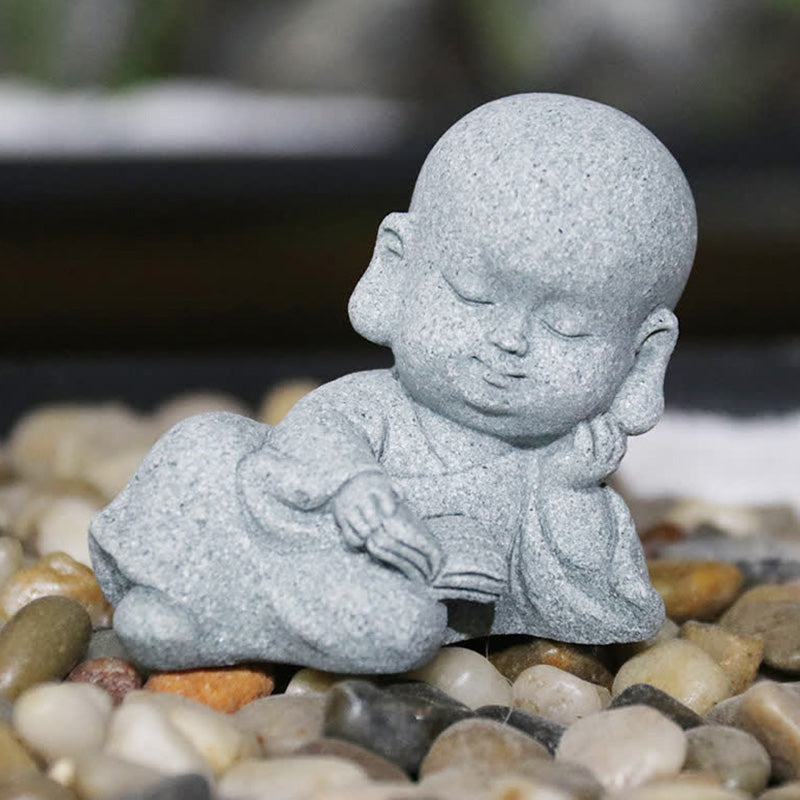 Buddha Stones Medytacja Modlitwa Mnich Statua Buddy Spokój Dekoracja Domu - image 0