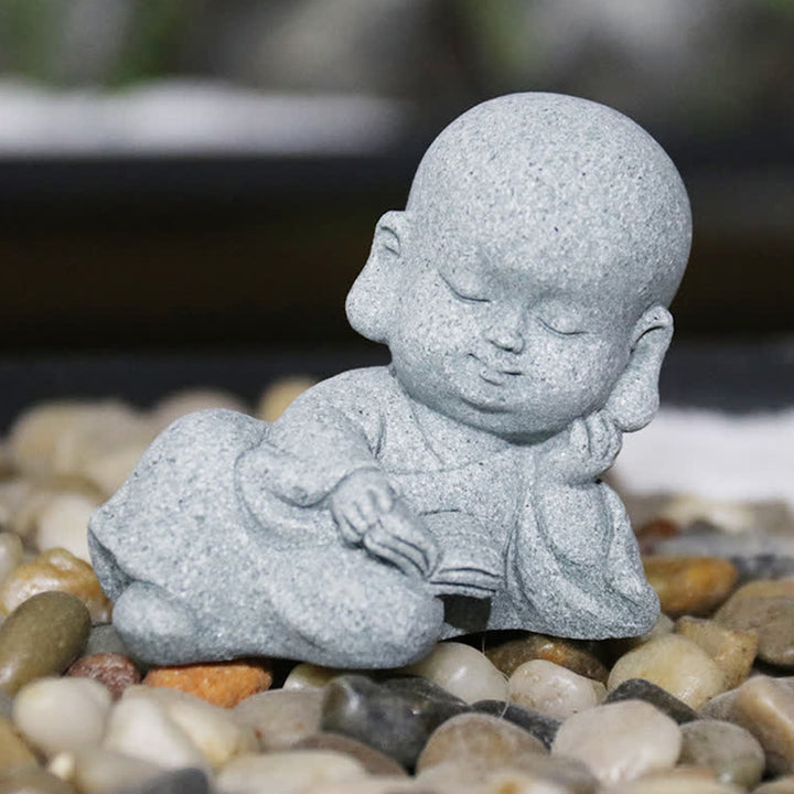 Buddha Stones Medytacja Modlitwa Mnich Statua Buddy Spokój Dekoracja Domu - image 0