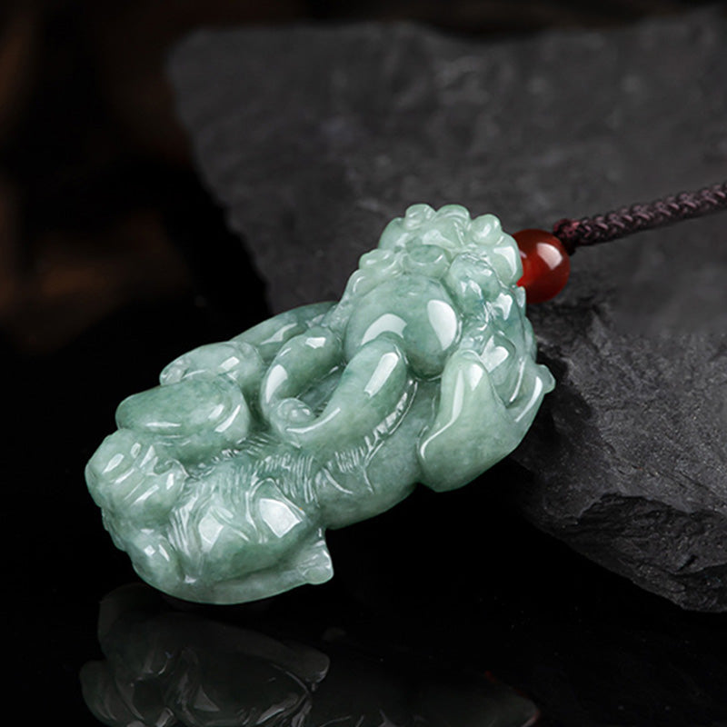 Buddha Stones Jade PiXiu Bogactwo Szczęście Naszyjnik Wisiorek - image 6