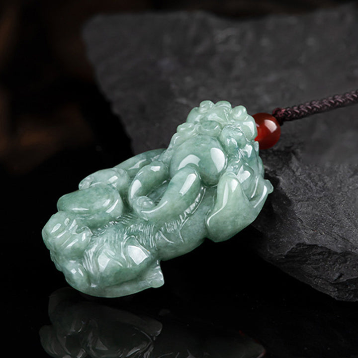 Buddha Stones Jade PiXiu Bogactwo Szczęście Naszyjnik Wisiorek - image 6