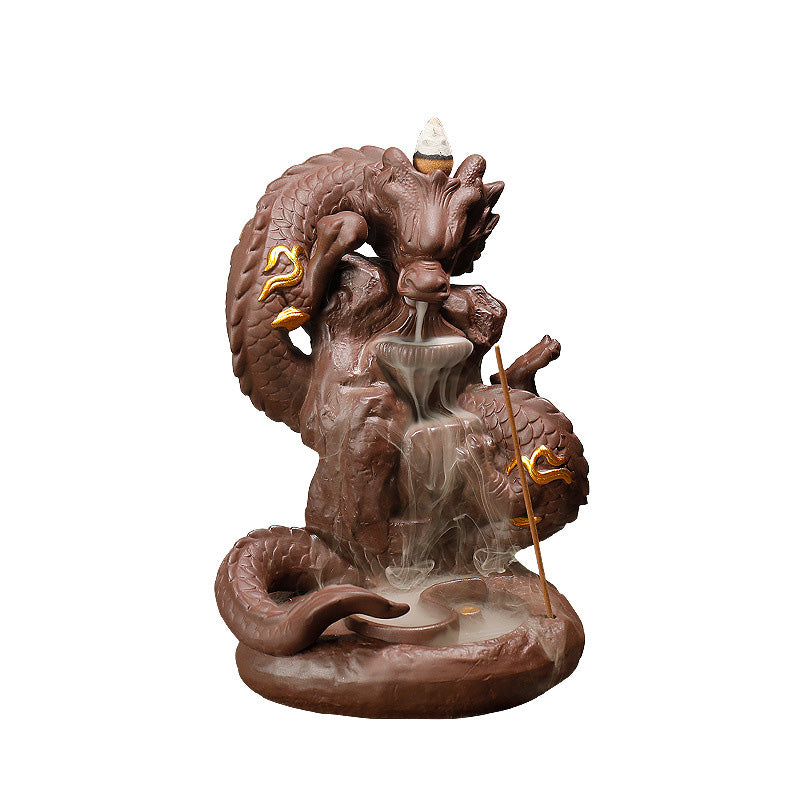 Kadzielnica kadzielna z Buddha Stones w stylu tybetańskim chroniąca smoka