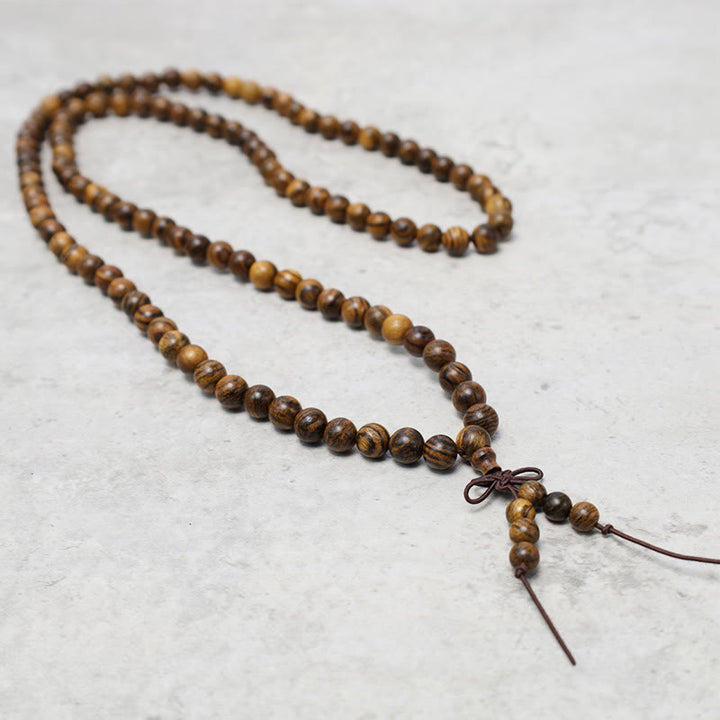 Buddha Stones 108 Mala Koraliki Bransoletka Modlitwa Medytacja Sandałowiec Elastyczny