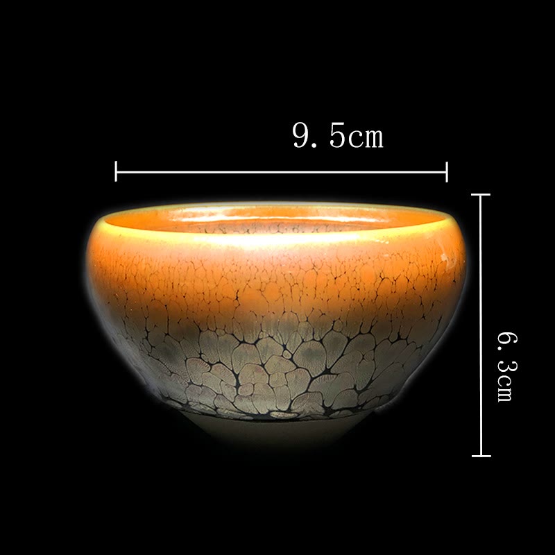 Buddha Stones Złoty Wzór Plamki Chiński Jianzhan Ceramiczny Filiżanka Do Herbaty Kung Fu Miska Z Pudełkiem Prezentowym