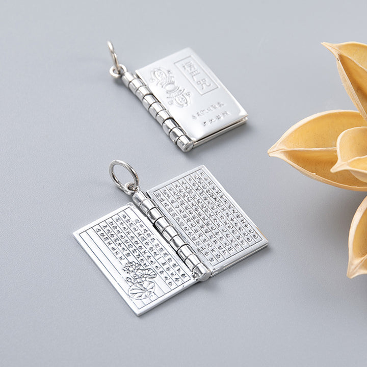 Buddha Stones 990 Srebro Sterling Sutra Serca Wielkie Współczucie Shurangama Mantra Lotus Vajra Naszyjnik Wisiorek Pokoju - image 2