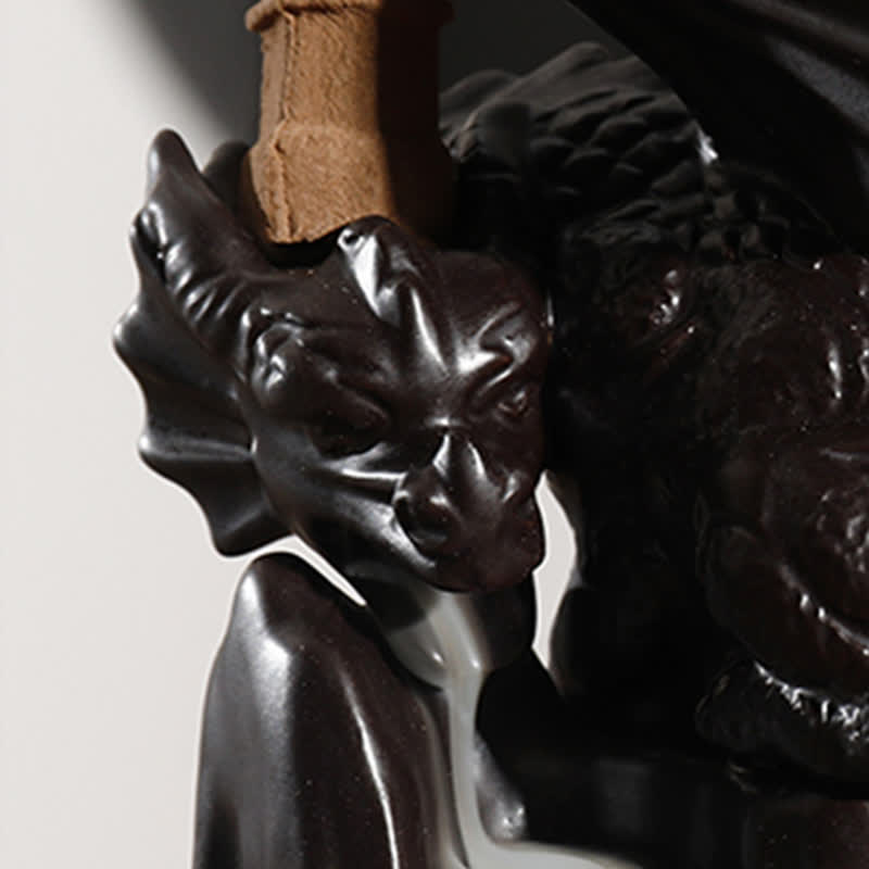 Nordic Dragon Ceramic Backflow Smoke Fountain Medytacja Uzdrawiająca Kadzielnica Dekoracja Kula Led