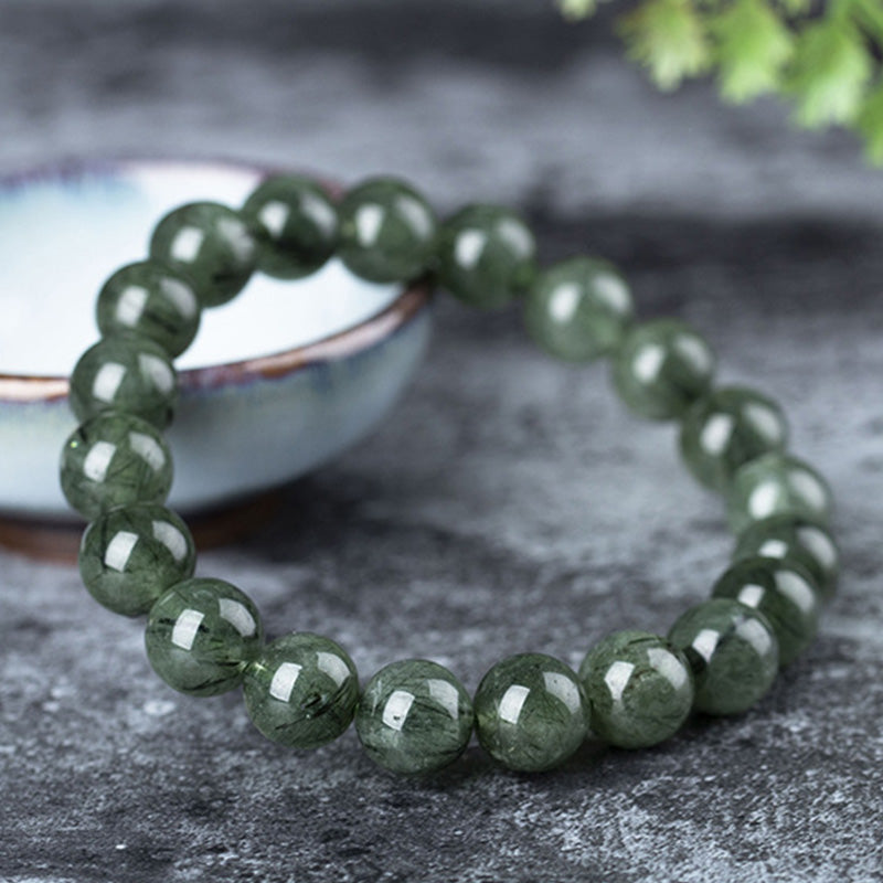 Bransoletka z naturalnego zielonego kryształu Buddha Stones Blessing Wealth