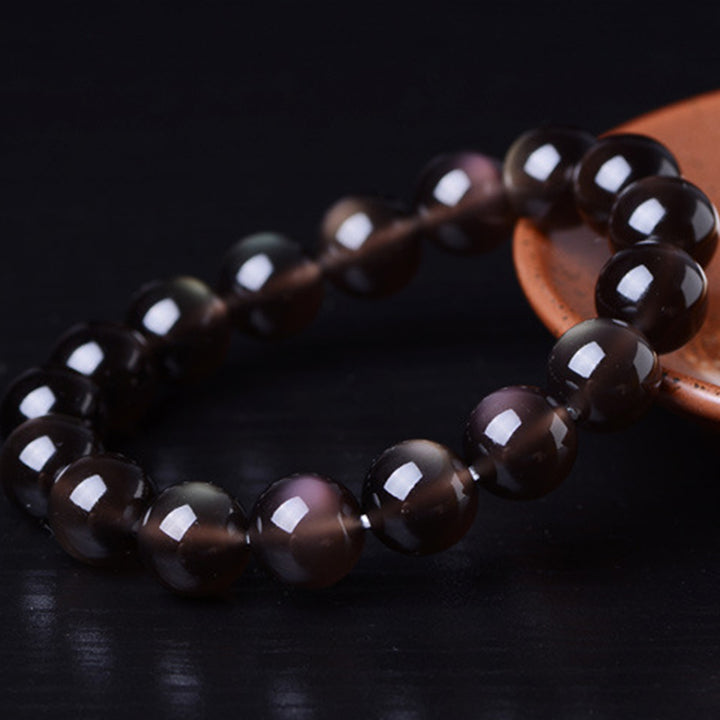 Bransoletka z naturalnego tęczowego obsydianu z Buddha Stones