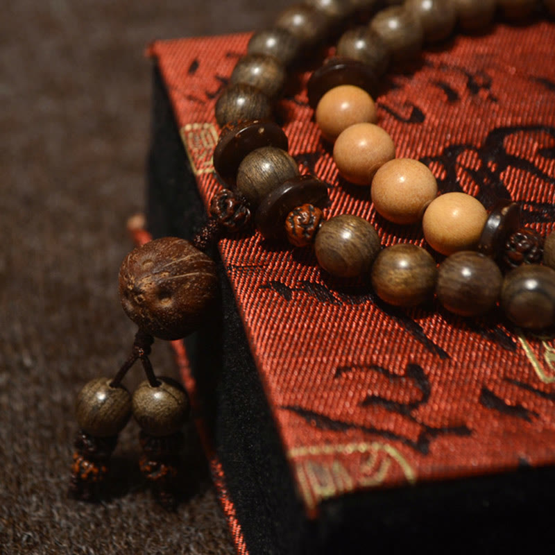 Bransoletka Mala z Buddha Stones z sandałowca tybetańskiego - image 11