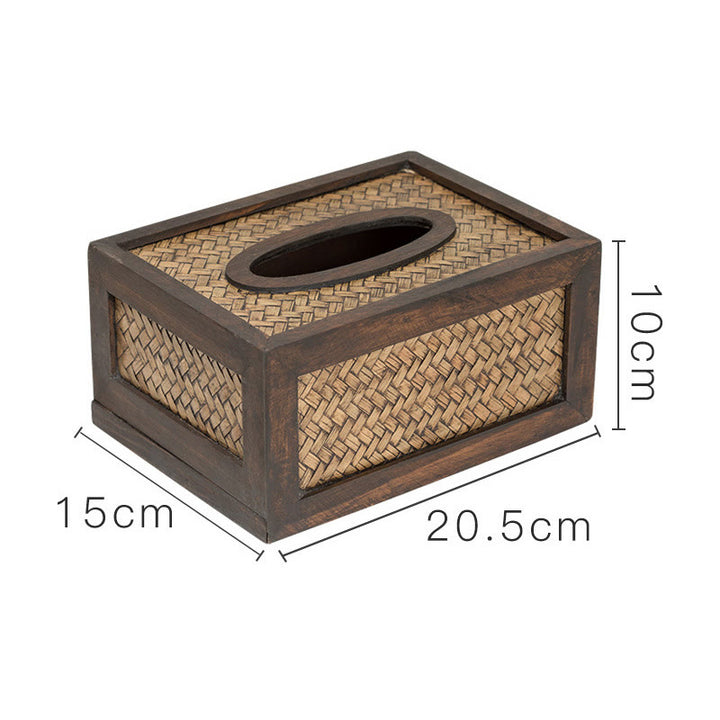 Ręcznie robione pudełko na chusteczki bambusowe, drewniane, uchwyt na chusteczki, pudełka na chusteczki, dekoracja - 20,5*15*10 cm – mieści 120–150 chusteczek - image 2