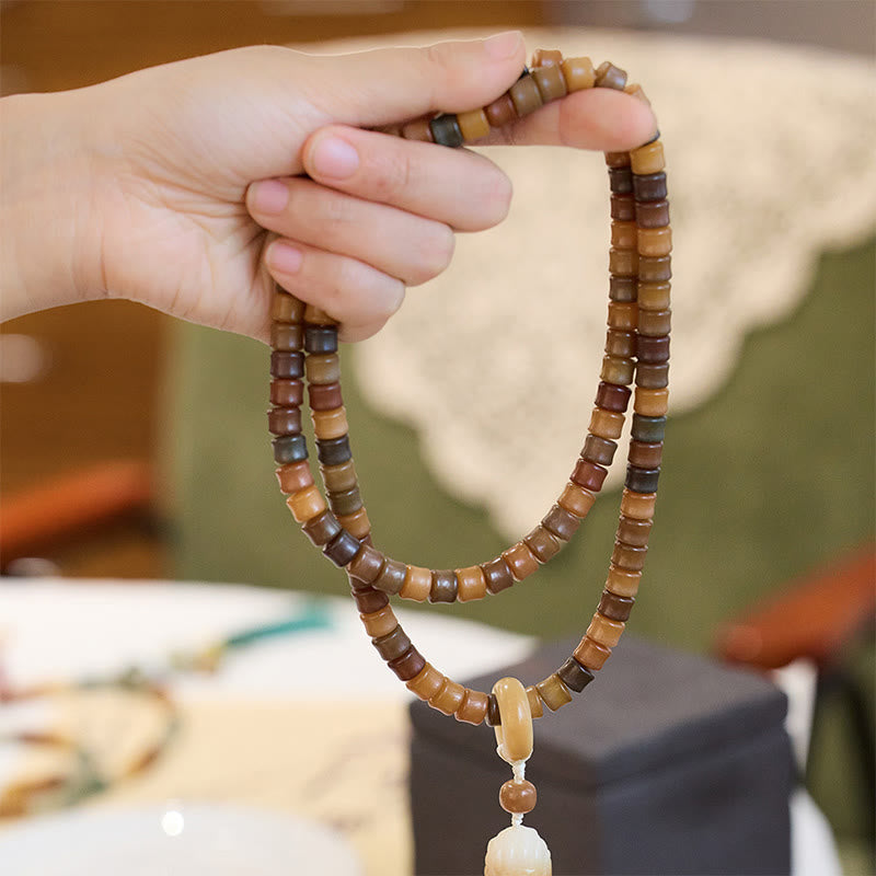 Buddha Stones 108 Mala Beads Bodhi Seed Budda Ręka Lotos Grawerowana Bransoletka Harmonii