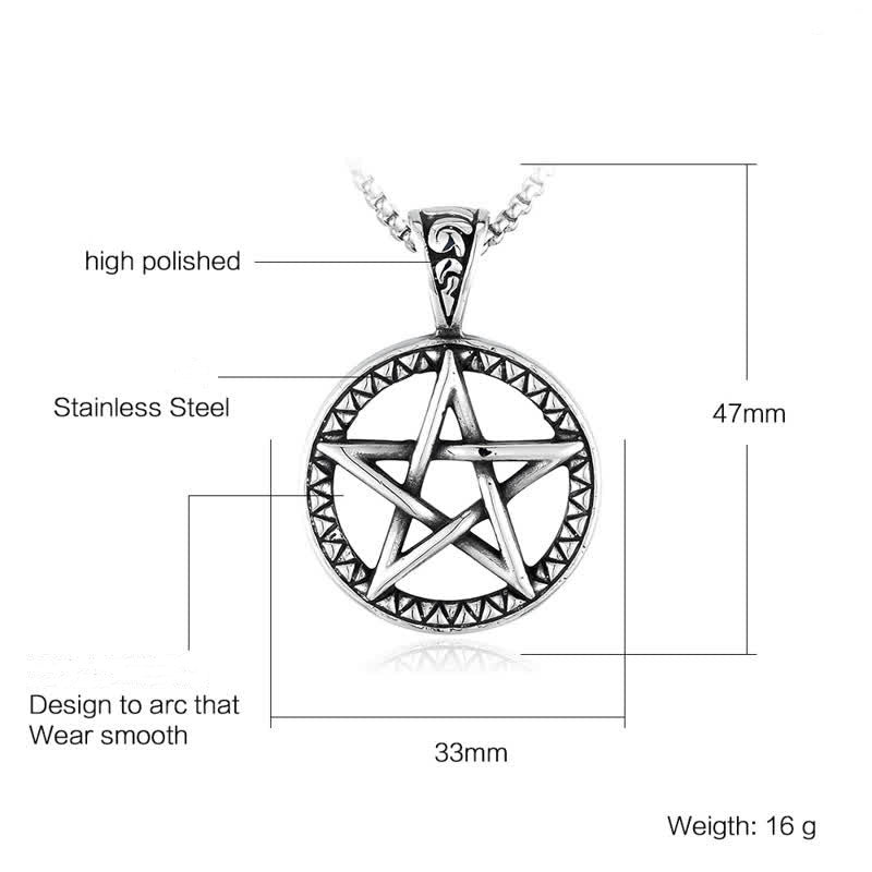 Naszyjnik Pentagram Titanium Steel Balance Wisiorek