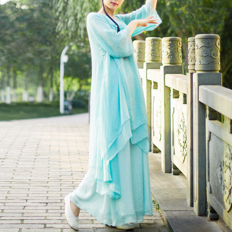 Buddha Stones 3 szt. Joga Szyfonowa odzież Jednolita Medytacja Zen Praktyka Zestaw damski - image 17