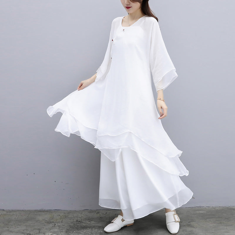 Buddha Stones 3 szt. Joga Szyfonowa odzież Jednolita Medytacja Zen Praktyka Zestaw damski - image 26