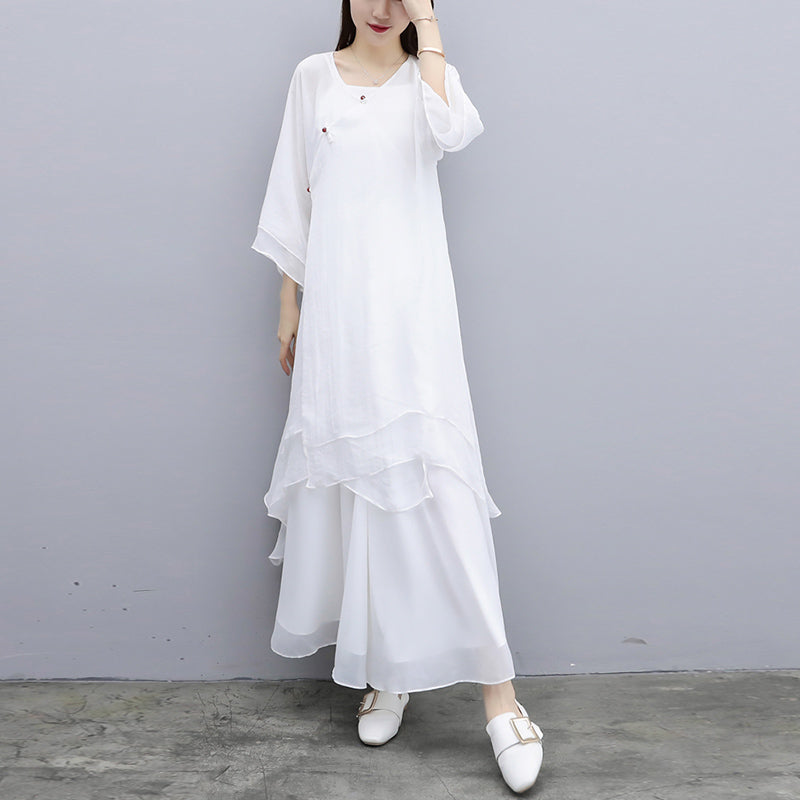 Buddha Stones 3 szt. Joga Szyfonowa odzież Jednolita Medytacja Zen Praktyka Zestaw damski - image 27