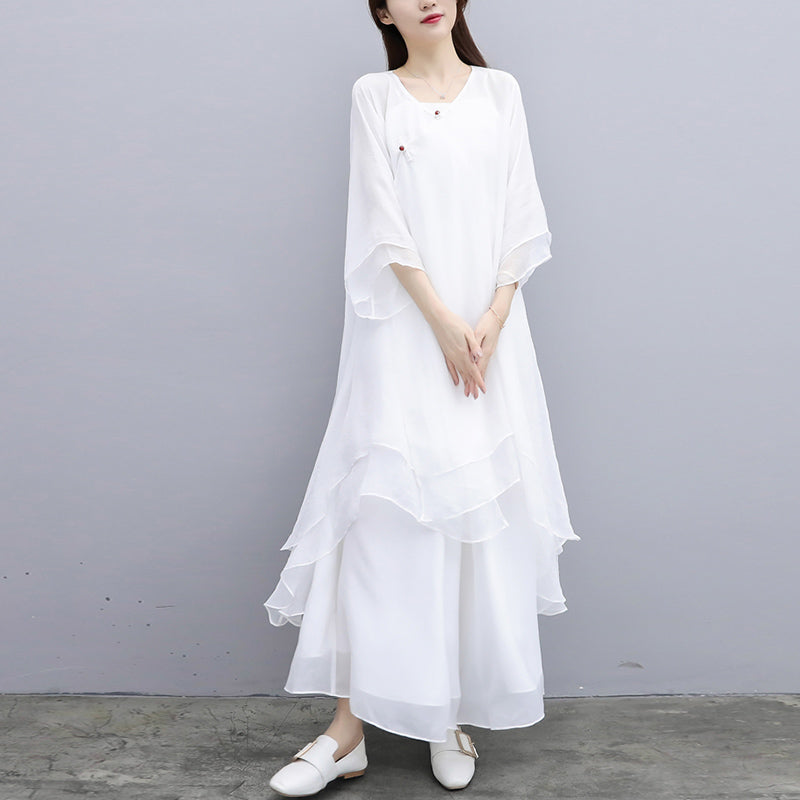 Buddha Stones 3 szt. Joga Szyfonowa odzież Jednolita Medytacja Zen Praktyka Zestaw damski - image 21