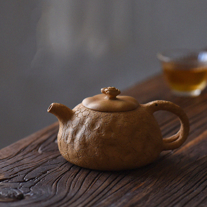 Buddha Stones ręcznie robione Vintage Tree Texture Fioletowa glina Kung Fu Teapot 220ml