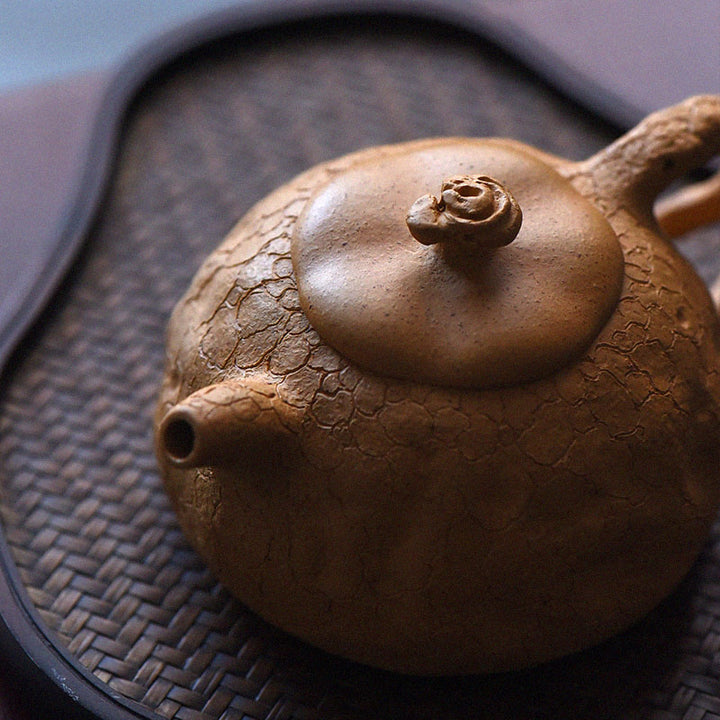 Buddha Stones ręcznie robione Vintage Tree Texture Fioletowa glina Kung Fu Teapot 220ml