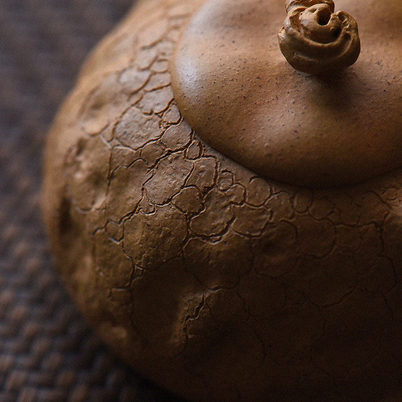 Buddha Stones ręcznie robione Vintage Tree Texture Fioletowa glina Kung Fu Teapot 220ml