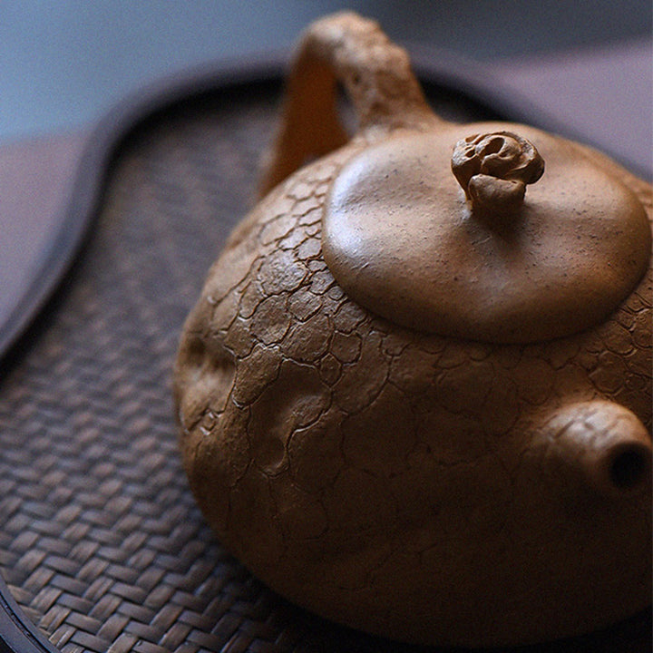 Buddha Stones ręcznie robione Vintage Tree Texture Fioletowa glina Kung Fu Teapot 220ml