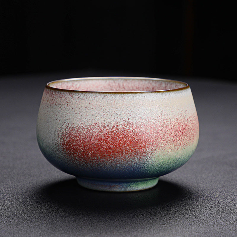Buddha Stones Retro Czerwony Gradient Piec Zmiana Ceramiczny Filiżanka Kung Fu Filiżanka do Herbaty
