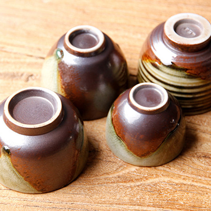 Buddha Stones Vintage Brązowy Beżowy Piec Zmiana Ceramiczny Filiżanka Kung Fu Filiżanka Miska