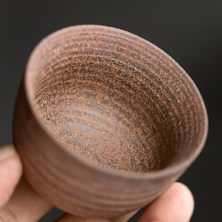 Buddha Stones ręcznie robione retro brązowy ceramiczny kubek do herbaty Kung Fu