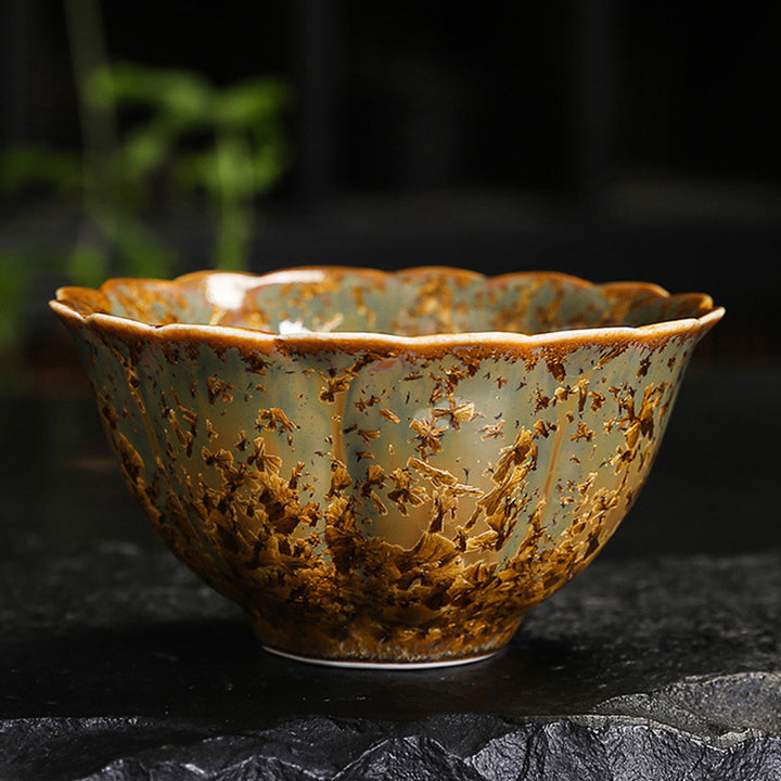 Buddha Stones Kolorowy Brązowy Ceramiczny Filiżanka Kung Fu Filiżanka Miska
