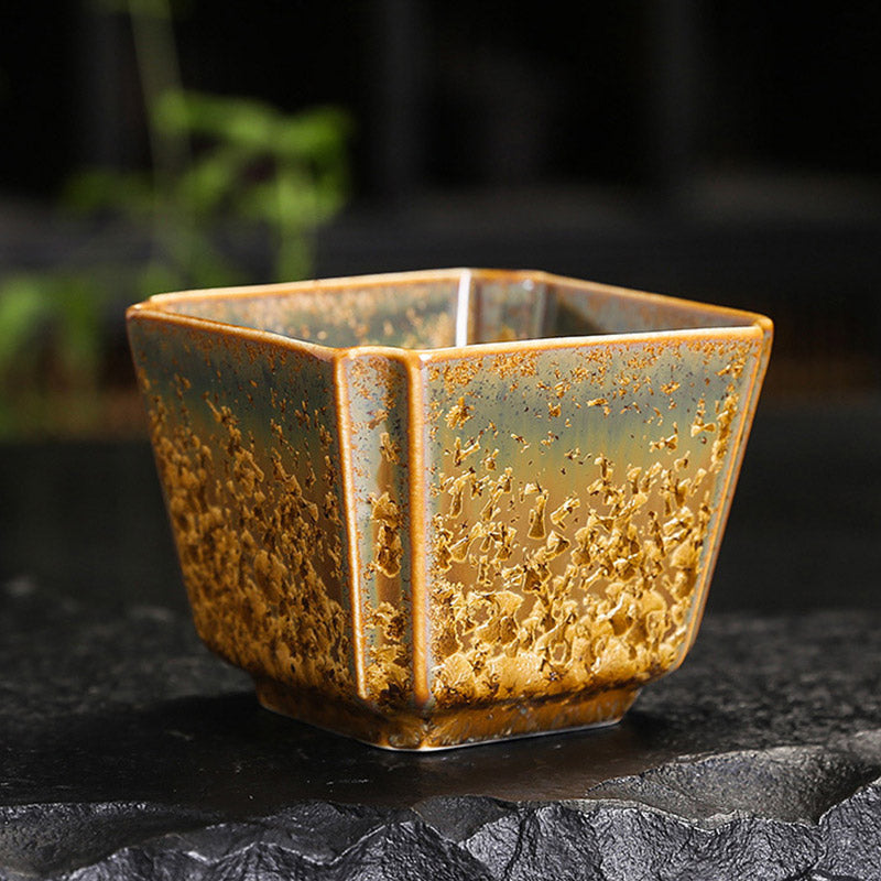 Buddha Stones Kolorowy Brązowy Ceramiczny Filiżanka Kung Fu Filiżanka Miska