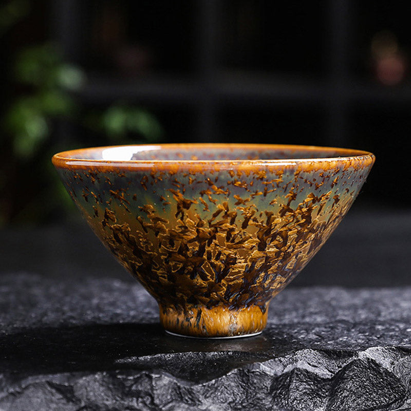 Buddha Stones Kolorowy Brązowy Ceramiczny Filiżanka Kung Fu Filiżanka Miska