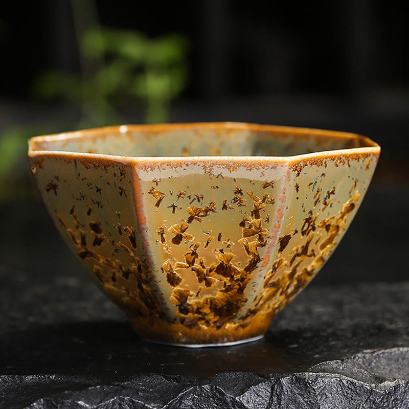 Buddha Stones Kolorowy Brązowy Ceramiczny Filiżanka Kung Fu Filiżanka Miska