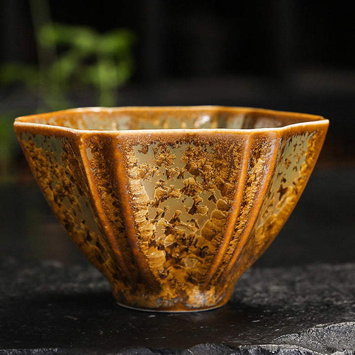 Buddha Stones Kolorowy Brązowy Ceramiczny Filiżanka Kung Fu Filiżanka Miska