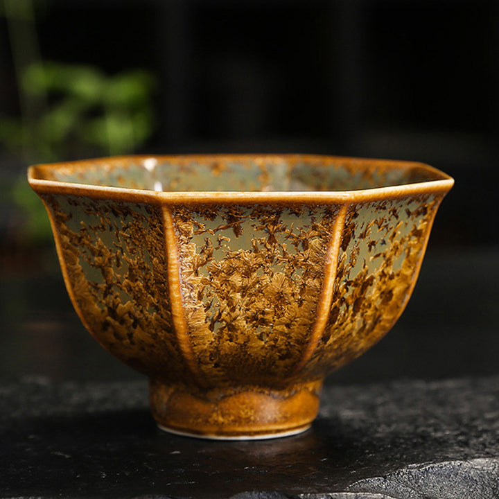 Buddha Stones Kolorowy Brązowy Ceramiczny Filiżanka Kung Fu Filiżanka Miska