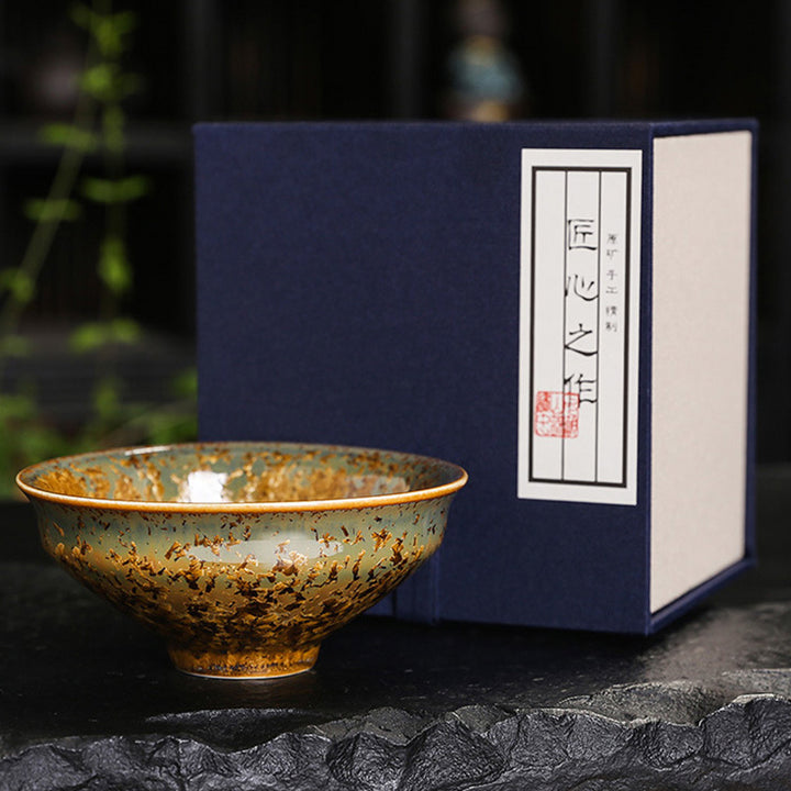 Buddha Stones Kolorowy Brązowy Ceramiczny Filiżanka Kung Fu Filiżanka Miska