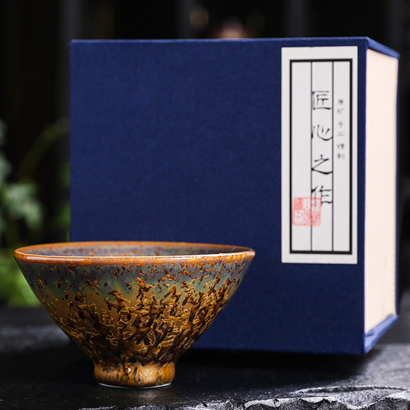 Buddha Stones Kolorowy Brązowy Ceramiczny Filiżanka Kung Fu Filiżanka Miska