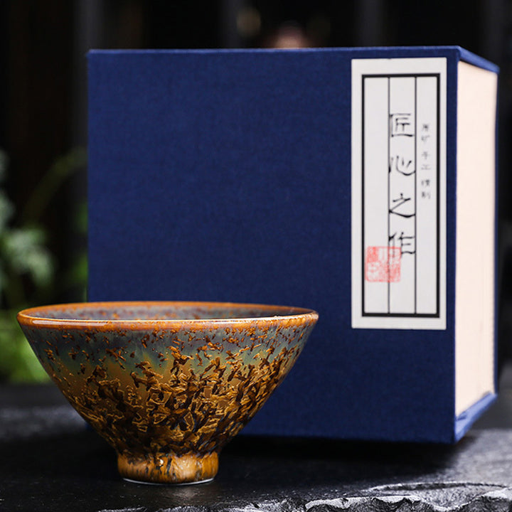 Buddha Stones Kolorowy Brązowy Ceramiczny Filiżanka Kung Fu Filiżanka Miska