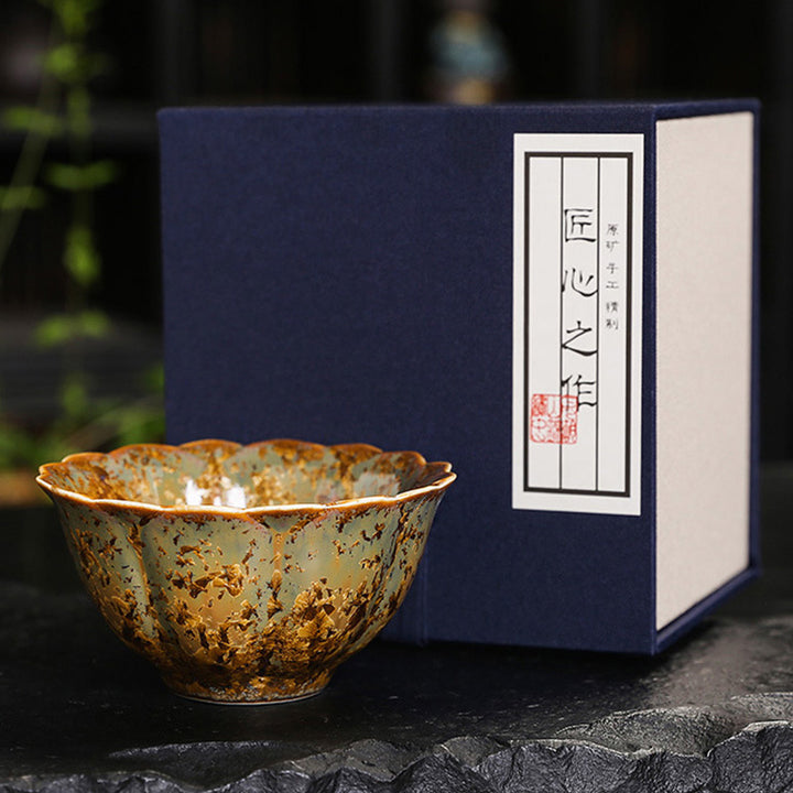 Buddha Stones Kolorowy Brązowy Ceramiczny Filiżanka Kung Fu Filiżanka Miska