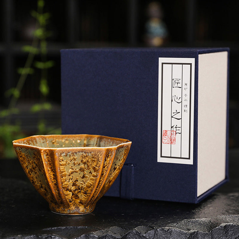 Buddha Stones Kolorowy Brązowy Ceramiczny Filiżanka Kung Fu Filiżanka Miska