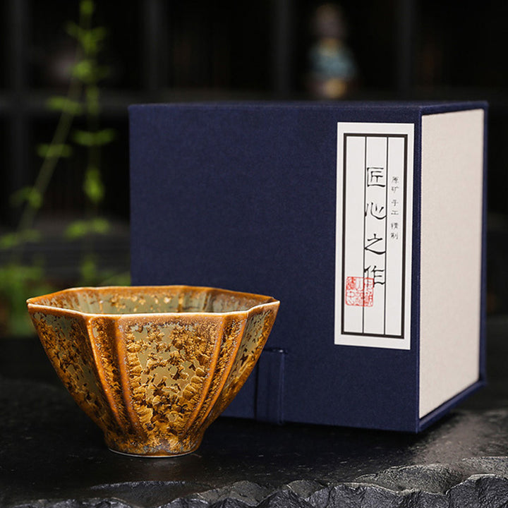 Buddha Stones Kolorowy Brązowy Ceramiczny Filiżanka Kung Fu Filiżanka Miska
