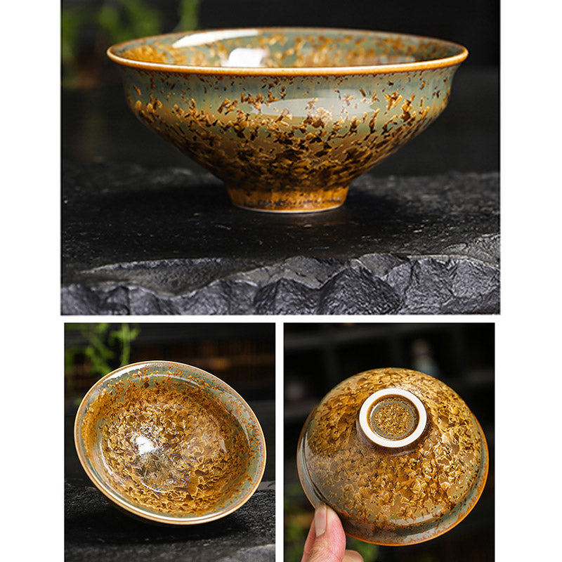 Buddha Stones Kolorowy Brązowy Ceramiczny Filiżanka Kung Fu Filiżanka Miska