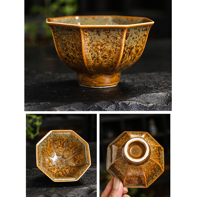 Buddha Stones Kolorowy Brązowy Ceramiczny Filiżanka Kung Fu Filiżanka Miska