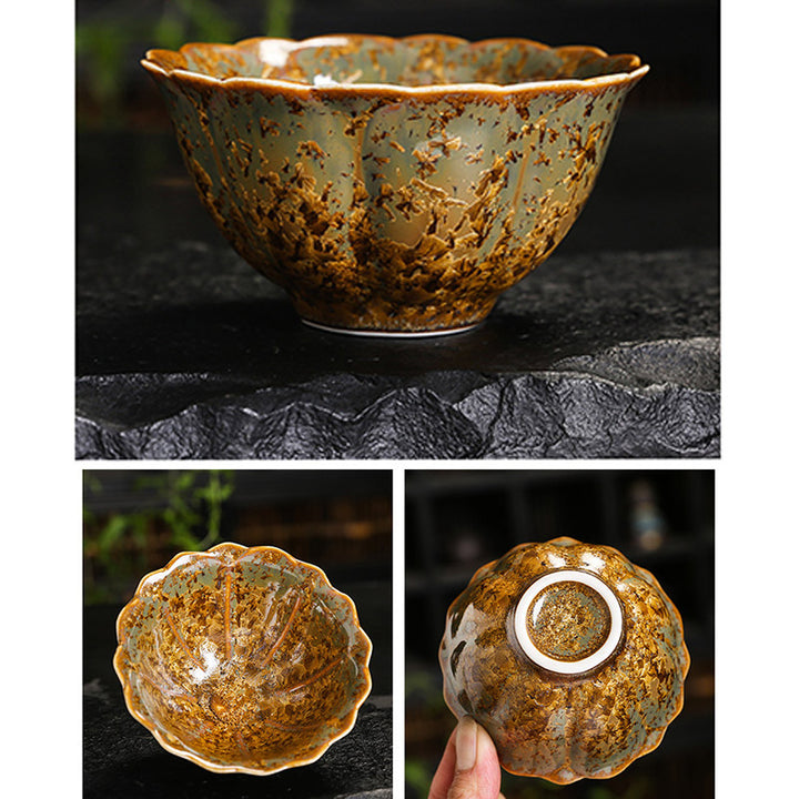 Buddha Stones Kolorowy Brązowy Ceramiczny Filiżanka Kung Fu Filiżanka Miska
