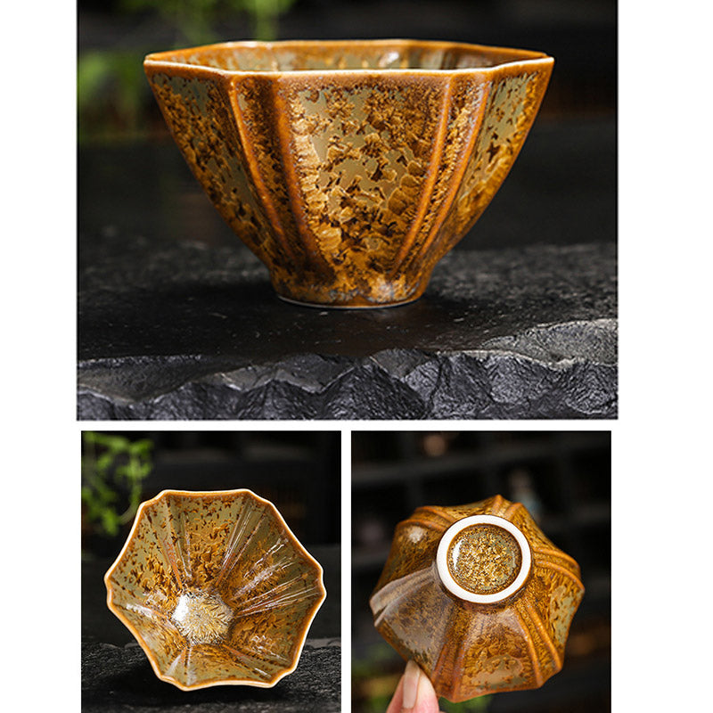 Buddha Stones Kolorowy Brązowy Ceramiczny Filiżanka Kung Fu Filiżanka Miska
