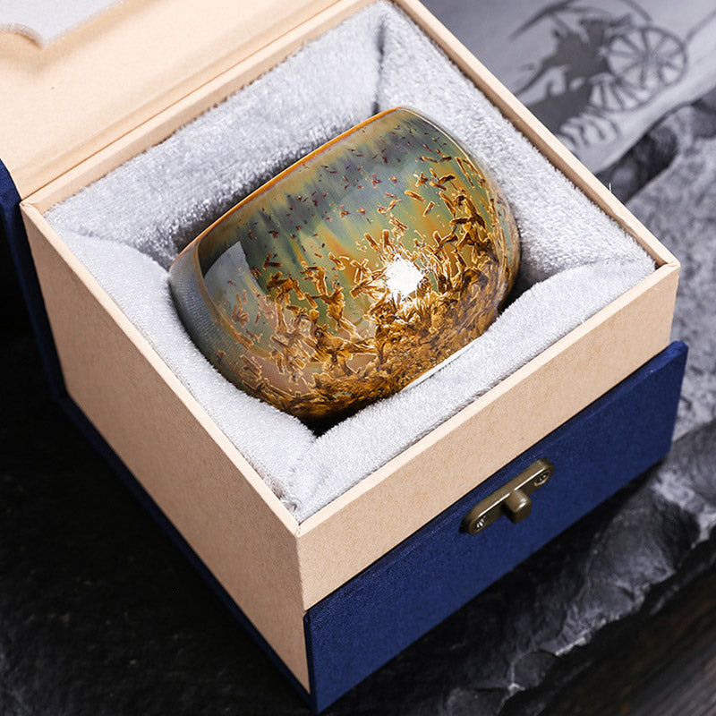 Buddha Stones Kolorowy Brązowy Ceramiczny Filiżanka Kung Fu Filiżanka Miska