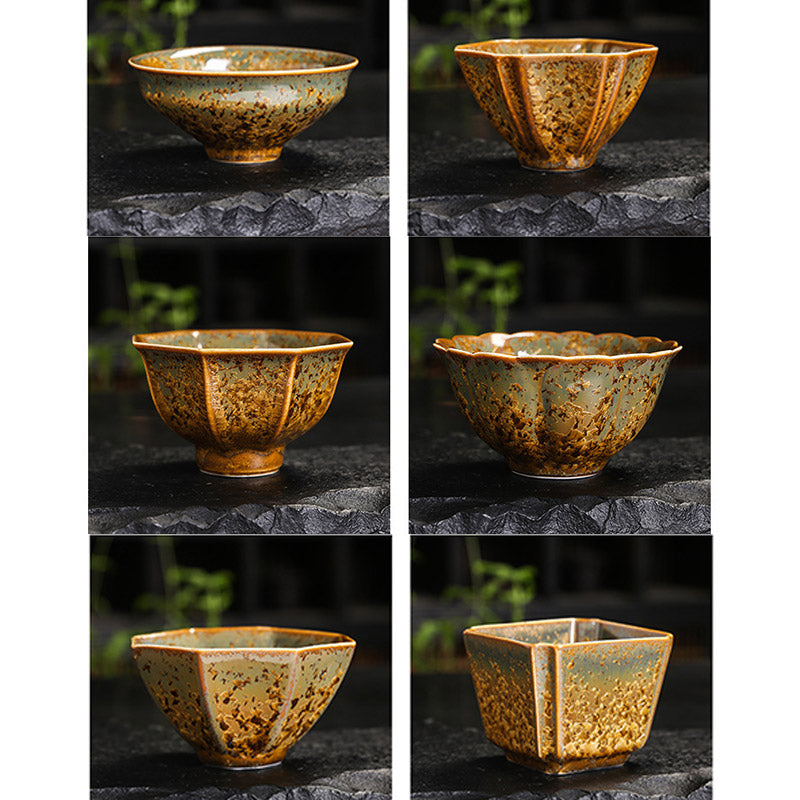 Buddha Stones Kolorowy Brązowy Ceramiczny Filiżanka Kung Fu Filiżanka Miska