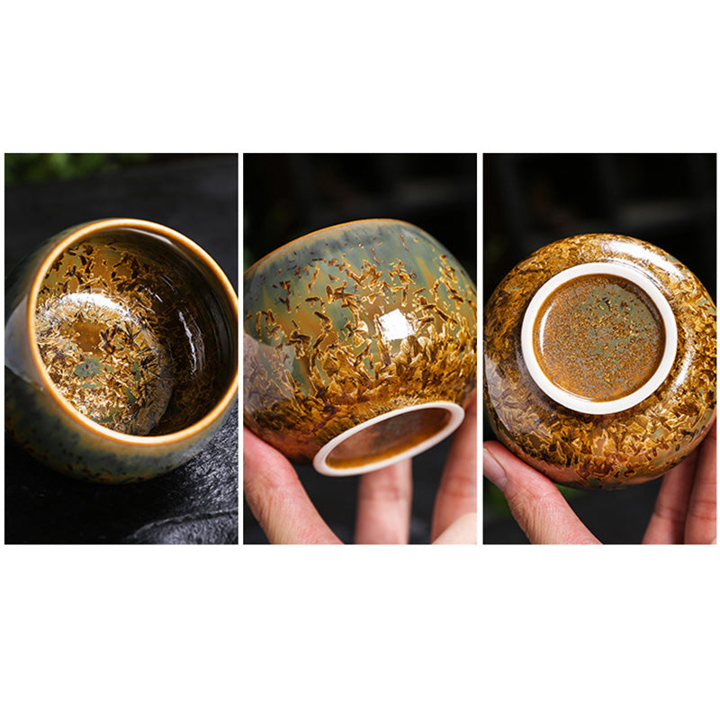 Buddha Stones Kolorowy Brązowy Ceramiczny Filiżanka Kung Fu Filiżanka Miska