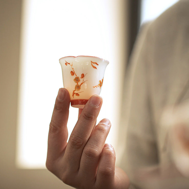Buddha Stones Białe Porcelany Kwiaty Ceramiczny Gaiwan Sancai Filiżanka Kung Fu Filiżanka I Spodek Z Pokrywką