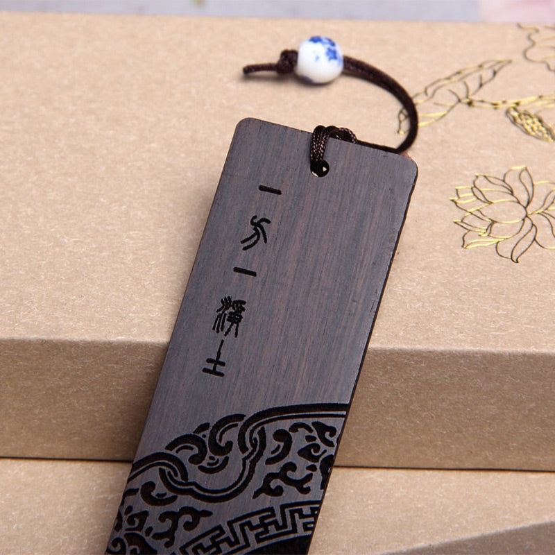 Buddha Stones Zen Oświecenie Cytaty Ebony Drewno Mały Liść Czerwone Drzewo Sandałowe Zakładki Z Pudełkiem Prezentowym